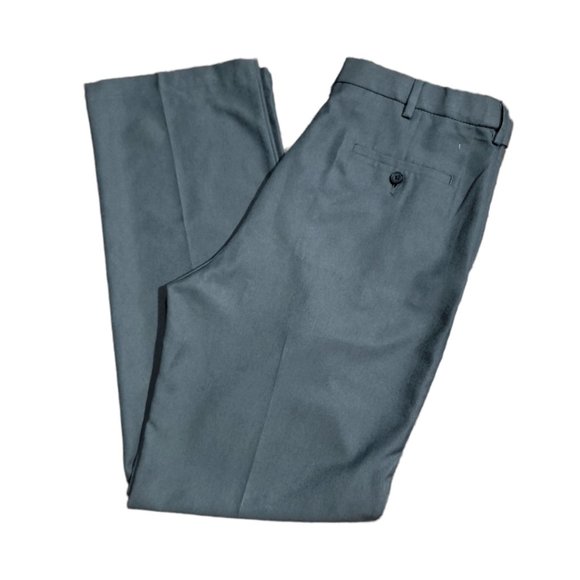 Haggar Mens Cool 18 Classic Fit FLat Front Pants Stria Hidden Sz 36x34 - Picture 5 of 8